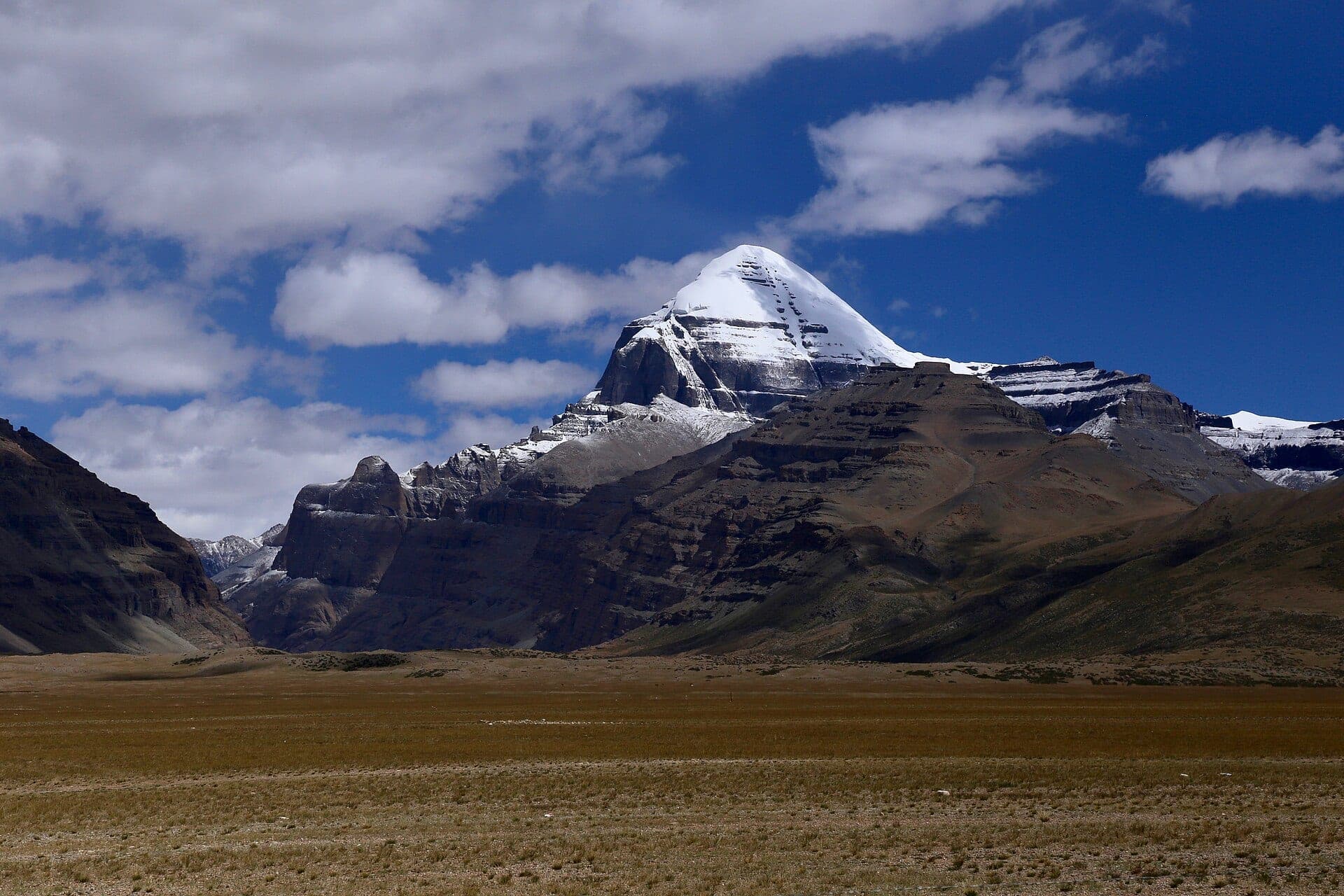 Mount Kailash rising above the plain in western Tibet